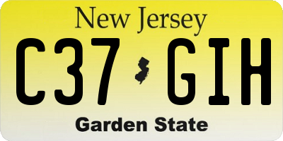 NJ license plate C37GIH