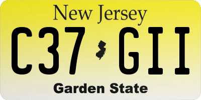 NJ license plate C37GII