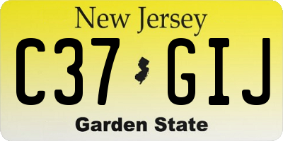 NJ license plate C37GIJ