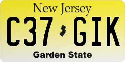 NJ license plate C37GIK