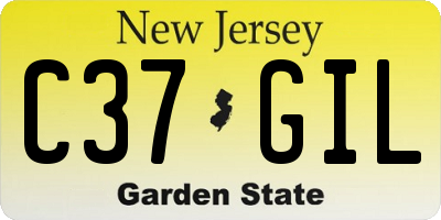 NJ license plate C37GIL