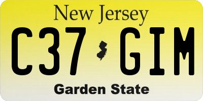 NJ license plate C37GIM