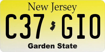 NJ license plate C37GIO