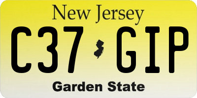 NJ license plate C37GIP