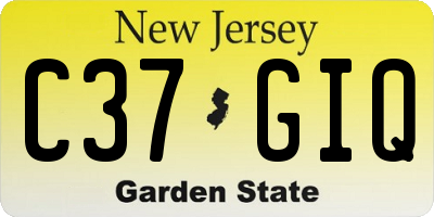 NJ license plate C37GIQ