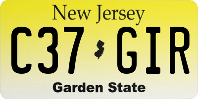 NJ license plate C37GIR