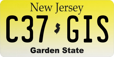 NJ license plate C37GIS