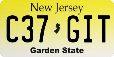 NJ license plate C37GIT