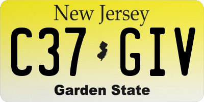 NJ license plate C37GIV