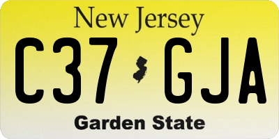 NJ license plate C37GJA