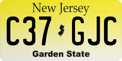 NJ license plate C37GJC