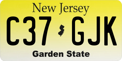 NJ license plate C37GJK