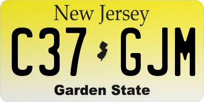 NJ license plate C37GJM
