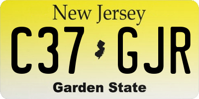 NJ license plate C37GJR