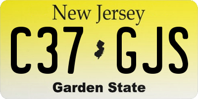 NJ license plate C37GJS