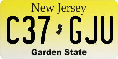 NJ license plate C37GJU