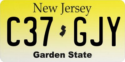 NJ license plate C37GJY