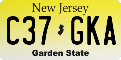 NJ license plate C37GKA