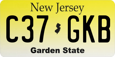 NJ license plate C37GKB