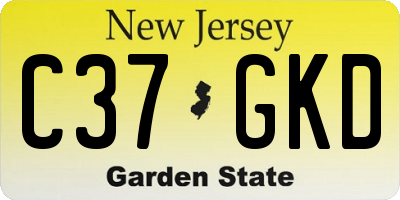 NJ license plate C37GKD