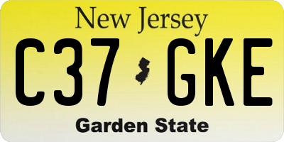 NJ license plate C37GKE