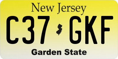 NJ license plate C37GKF