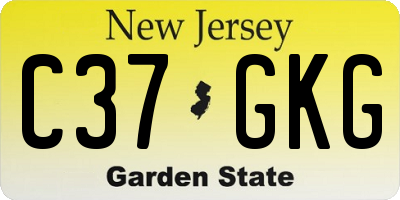 NJ license plate C37GKG