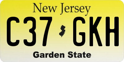 NJ license plate C37GKH