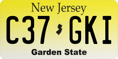 NJ license plate C37GKI
