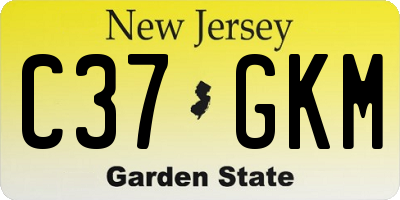 NJ license plate C37GKM