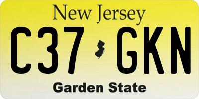 NJ license plate C37GKN