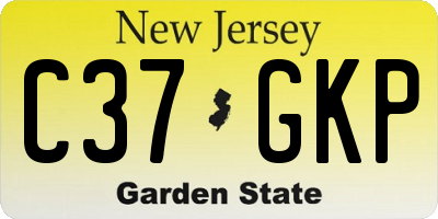 NJ license plate C37GKP