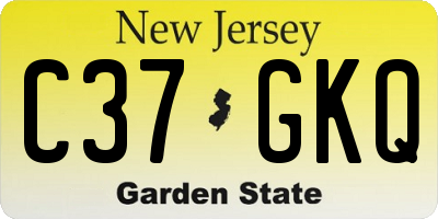 NJ license plate C37GKQ