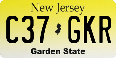 NJ license plate C37GKR