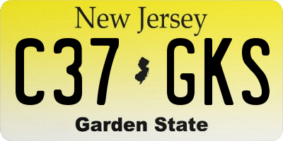 NJ license plate C37GKS