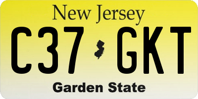 NJ license plate C37GKT
