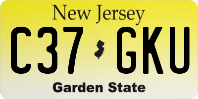 NJ license plate C37GKU