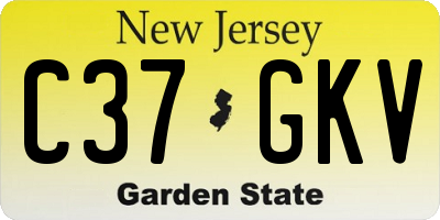 NJ license plate C37GKV