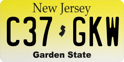 NJ license plate C37GKW