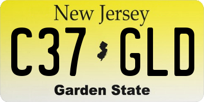 NJ license plate C37GLD