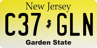 NJ license plate C37GLN