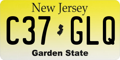NJ license plate C37GLQ