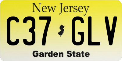 NJ license plate C37GLV