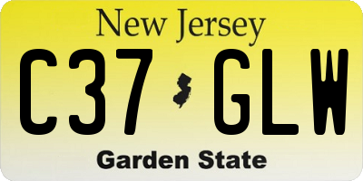 NJ license plate C37GLW