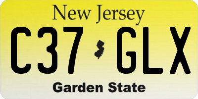 NJ license plate C37GLX