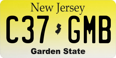 NJ license plate C37GMB