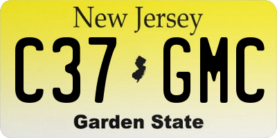 NJ license plate C37GMC