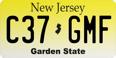 NJ license plate C37GMF