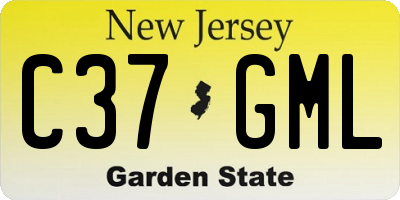 NJ license plate C37GML