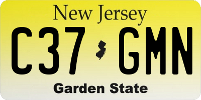 NJ license plate C37GMN